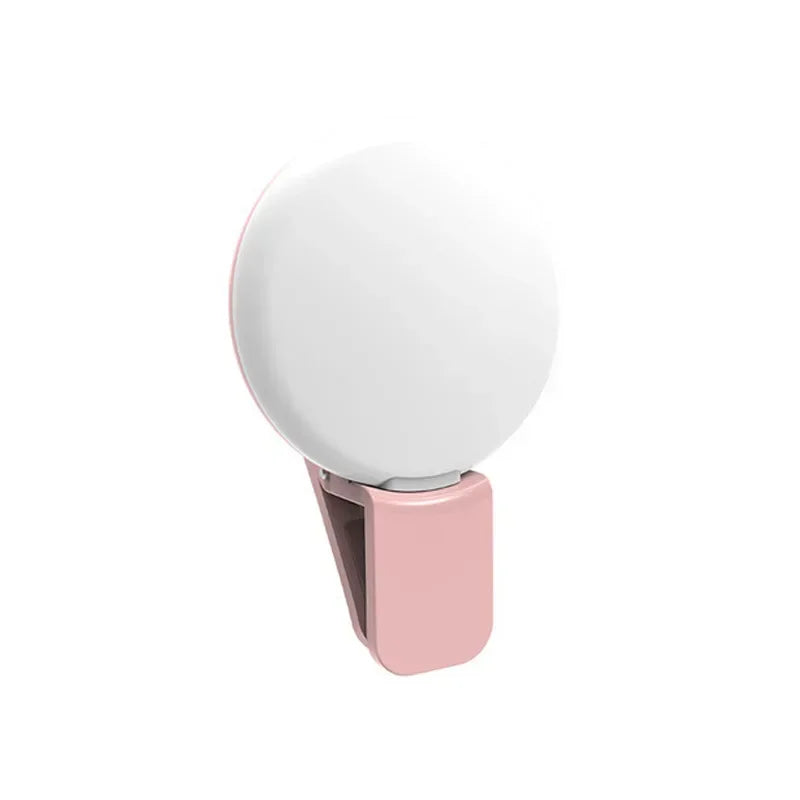 Portable Mini LED Selfie Ring Light with Three Dimming Levels - Perfect Clip-On Photography Fill Light