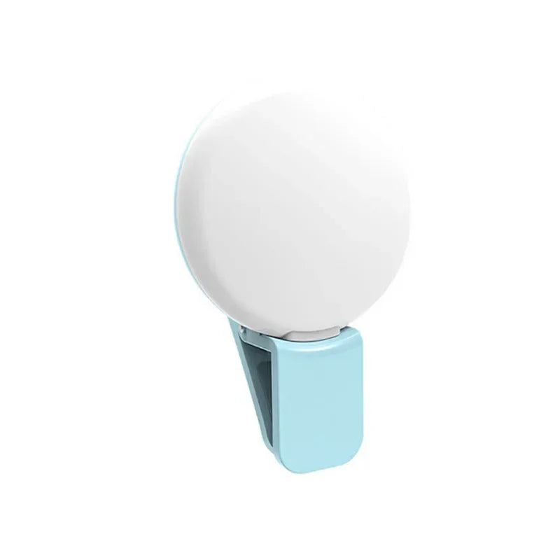 Portable Mini LED Selfie Ring Light with Three Dimming Levels - Perfect Clip-On Photography Fill Light