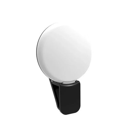 Portable Mini LED Selfie Ring Light with Three Dimming Levels - Perfect Clip-On Photography Fill Light
