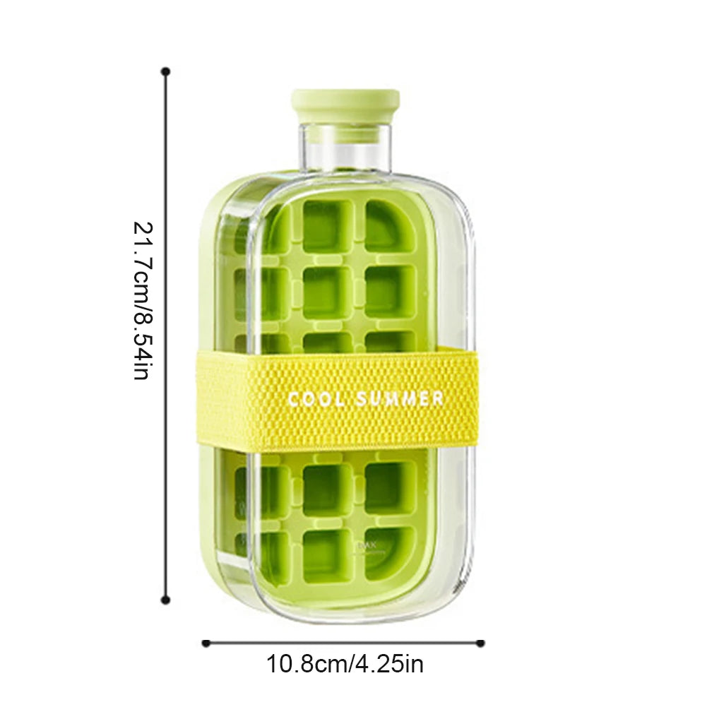 Botella 2 en 1 con Molde de Hielo – 500/800ml con Sorbete y Tapa de Clic, Portátil para Deporte y Exterior