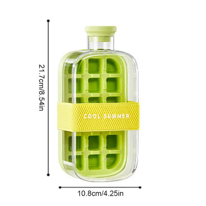 Botella 2 en 1 con Molde de Hielo – 500/800ml con Sorbete y Tapa de Clic, Portátil para Deporte y Exterior