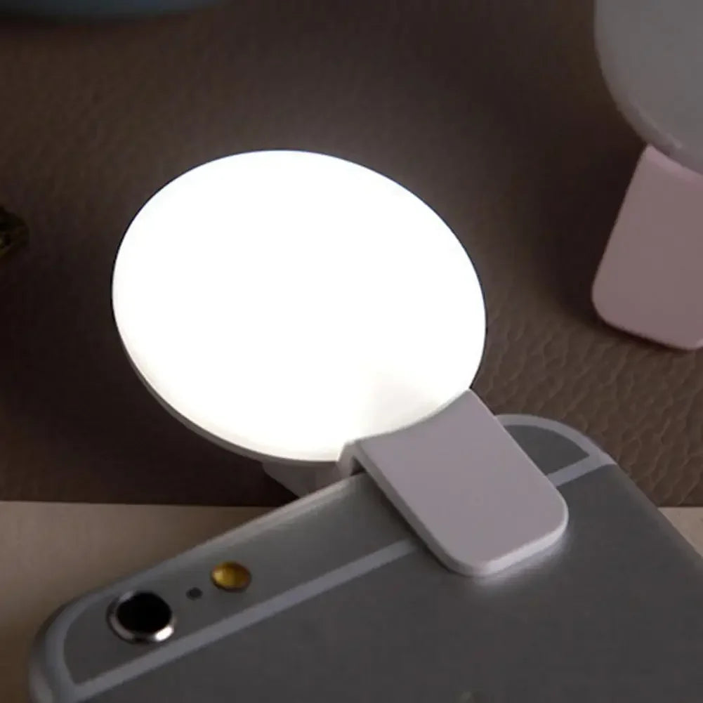 Portable Mini LED Selfie Ring Light with Three Dimming Levels - Perfect Clip-On Photography Fill Light