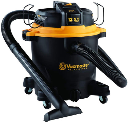 Aspiradora Profesional Wet/Dry 12 Galones – Beast Series 5.5 HP con Manguera 6,3 cm (Negra